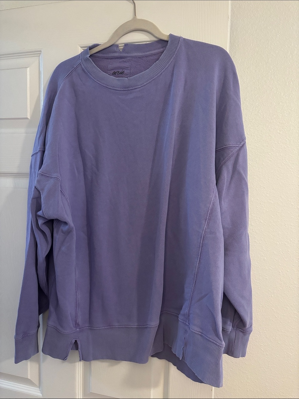 aerie Purple Relaxed Crewneck Sweatshirt Large